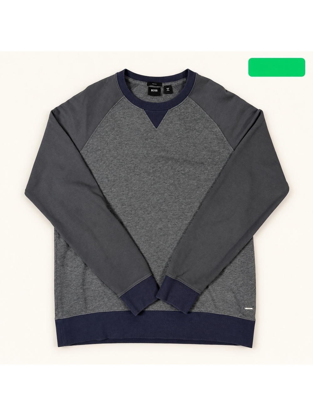 Title: Hugo Boss Gray Colorblock Crewneck Sweatshirt XL